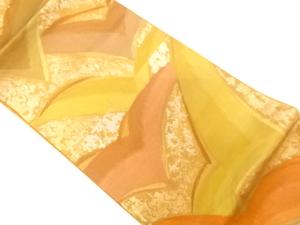 アンティーク　変わり青海波模様織り出し袋帯（材料）